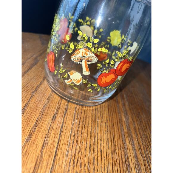 VINTAGE ARC 1 L Mushroom Vegetable Glass Jar Canister Bail Lid Made in FRANCE - Picture 4 of 6